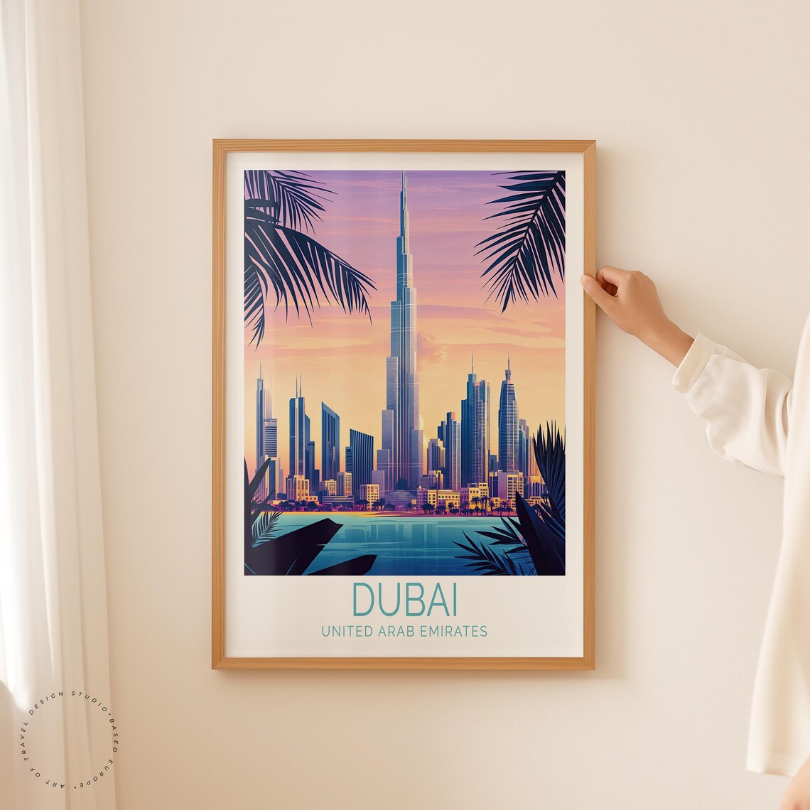 Dubai United Arab Emirates Burj Khalifa Skyline At Dusk Poster - Image 2