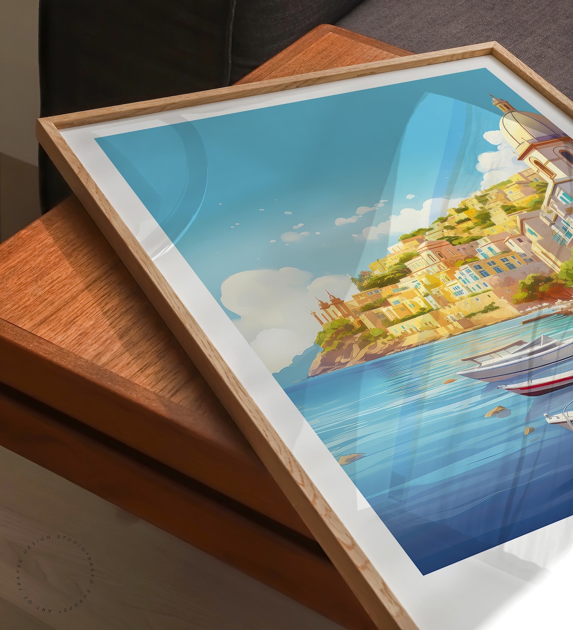 Malta Mediterranean Harbor Coastal Town Vintage Travel Poster - Image 3