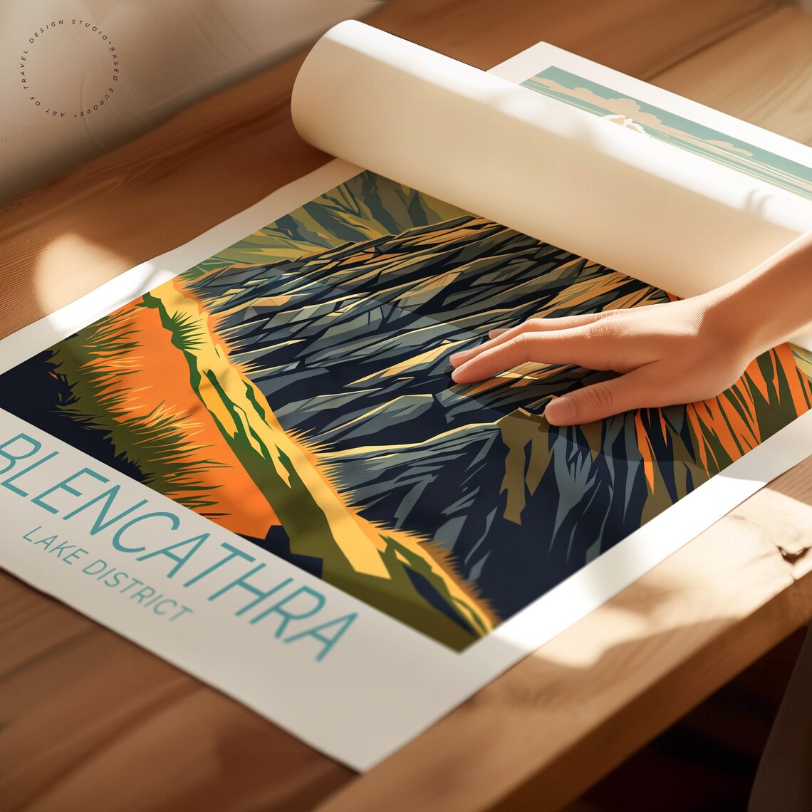 Blencathra Lake District Rocky Mountain Ridge Vintage Travel Poster - Image 2