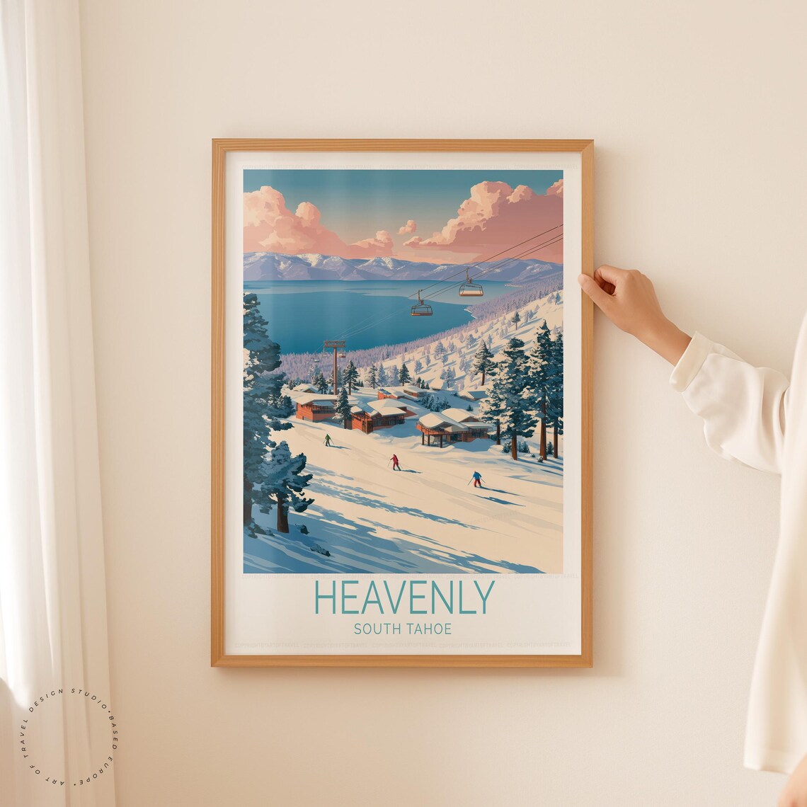 Heavenly South Tahoe Ski Resort Slopes Gondola Vintage Travel Poster - Image 5