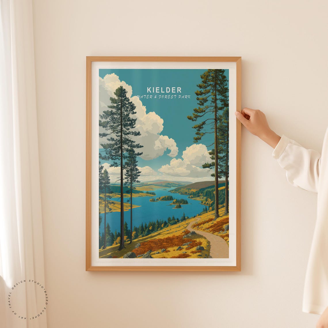 Kielder Water Forest Park Reservoir Pine Viewpoint Retro Travel Poster - Image 5