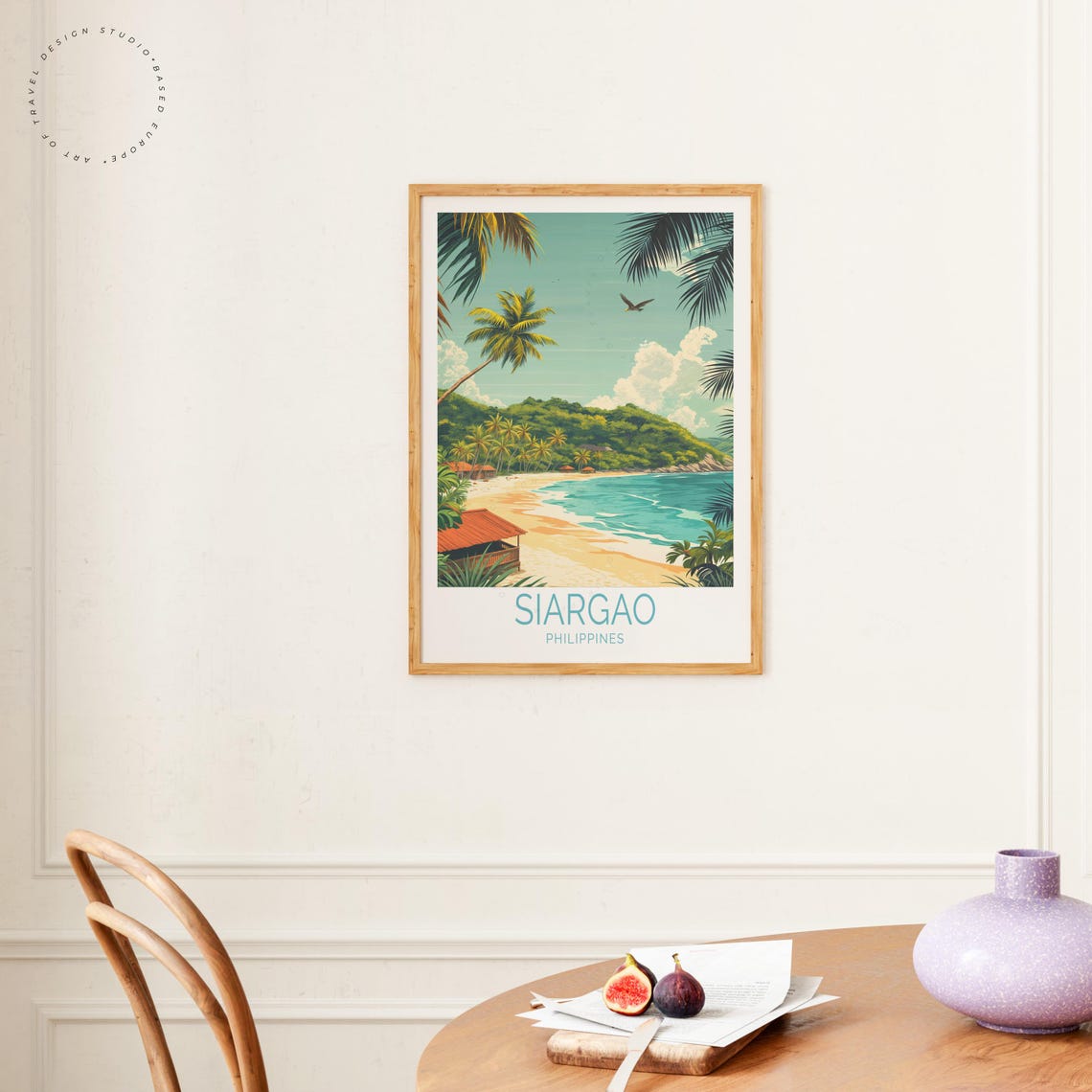 Siargao Philippines Tropical Beach Cove Huts Palm Paradise Poster - Image 4