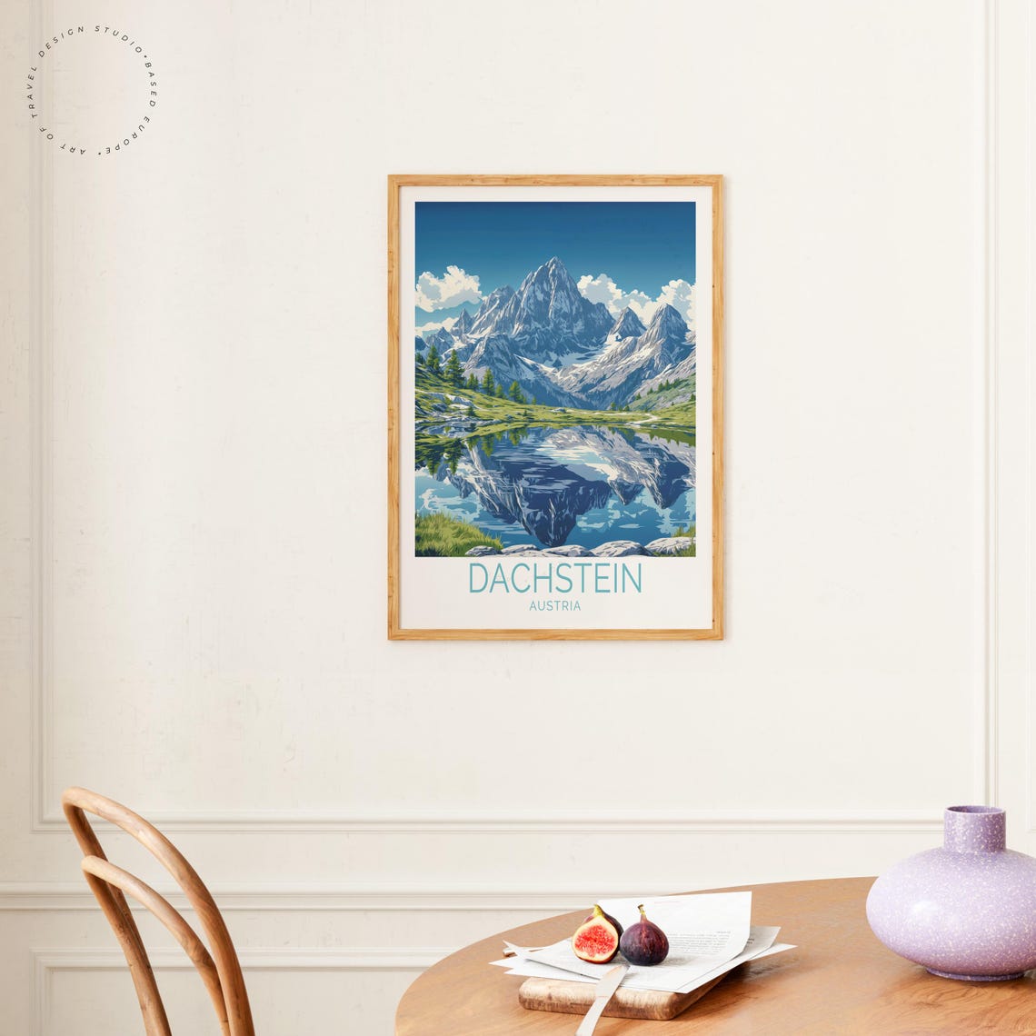 Dachstein Austria Snow Peaks Mirror Lake Alpine Reflection Art Poster - Image 4