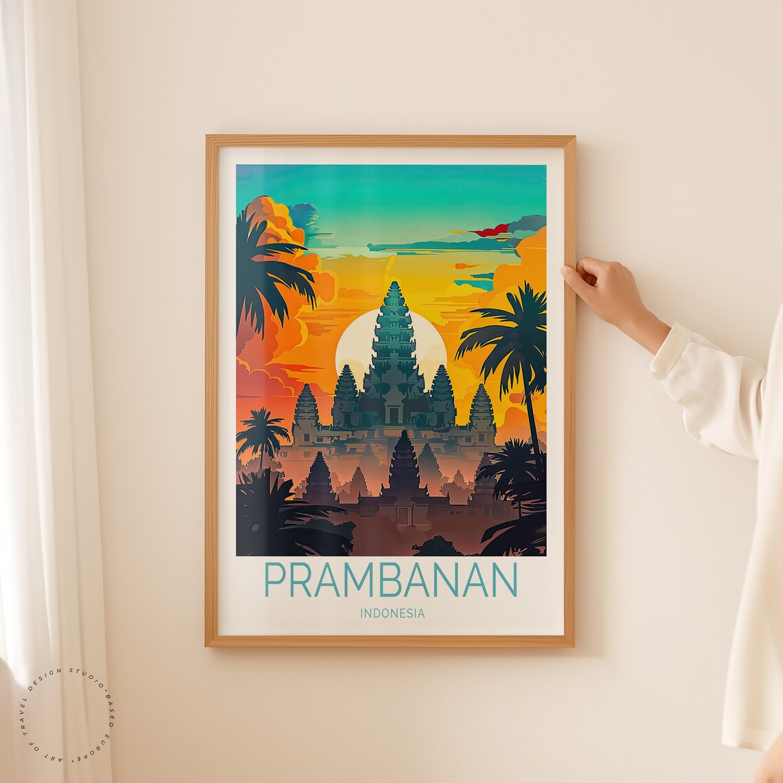 Prambanan Travel Poster Indonesia Wall Art Prambanan Temple Poster Travel Home Decor Birthday Present Travel Gifts - Image 2