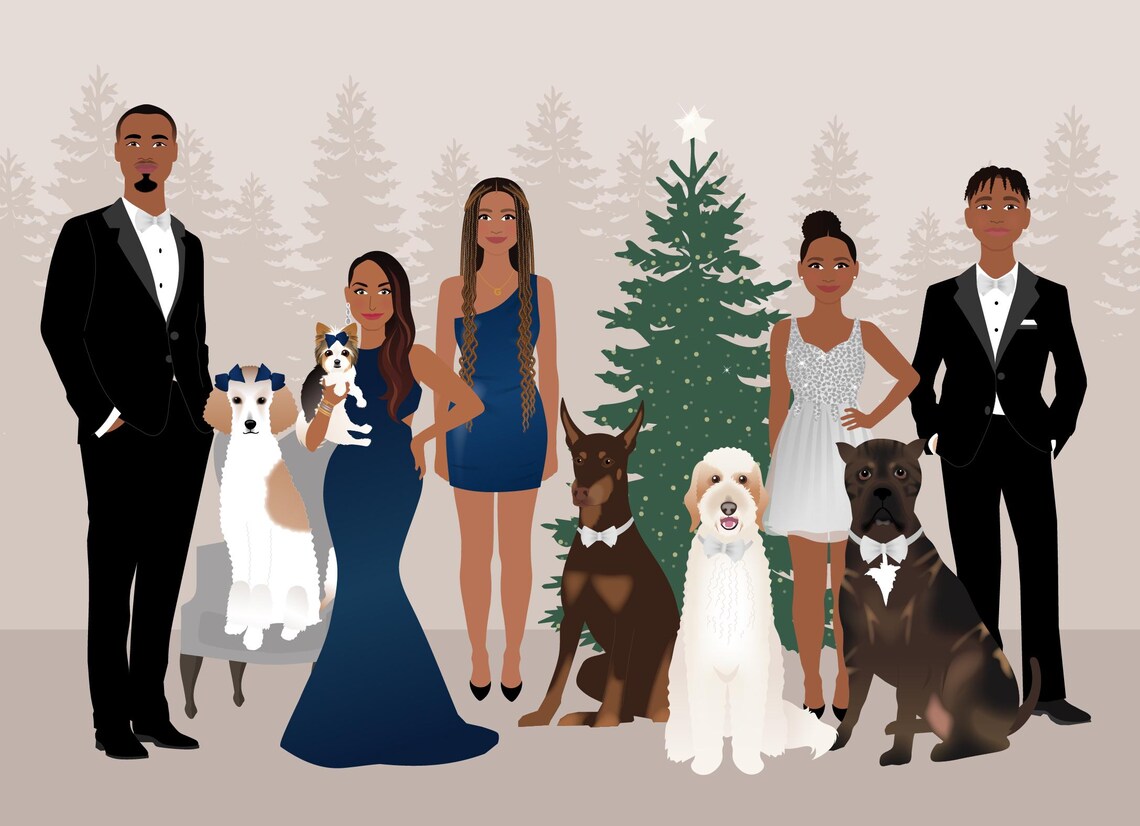 Custom Family Portrait, Formal Attire And Pose - Image 5