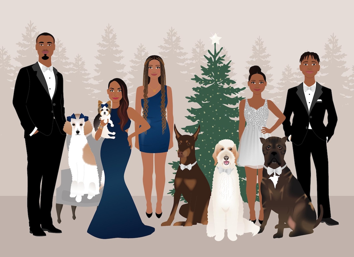 Personalized Growing Family Portrait With Baby Toddler And Cat Poster - Image 2