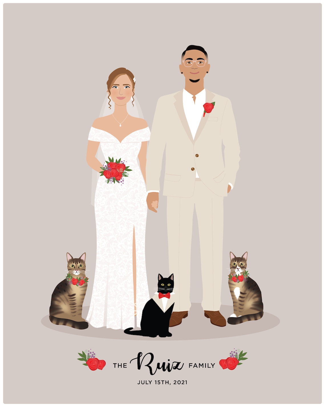 Wedding Portrait Personalized Wedding Gift - Image 4