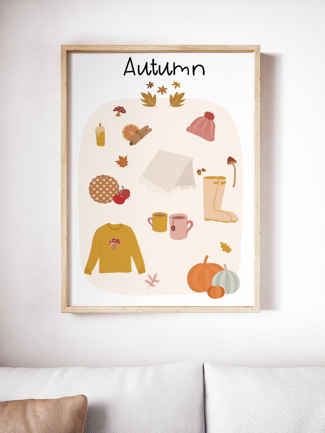 Autumn Fall Boho Home Decor, Modern Art Print - Image 2