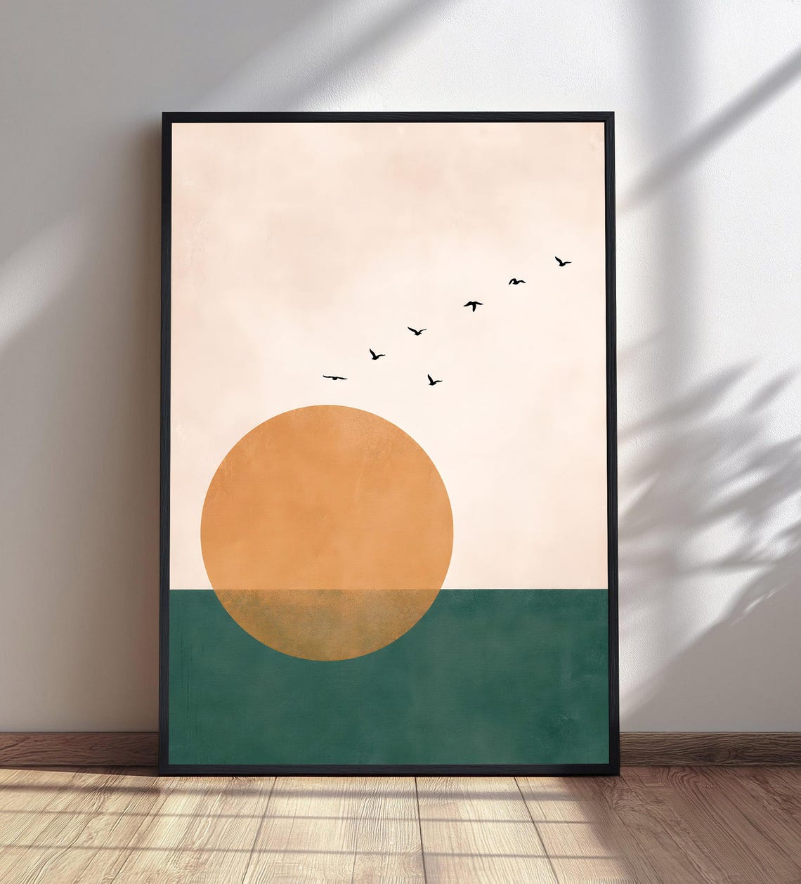 Mid Century Modern Sun Retro Geometric Minimalist Sunrise Art Poster