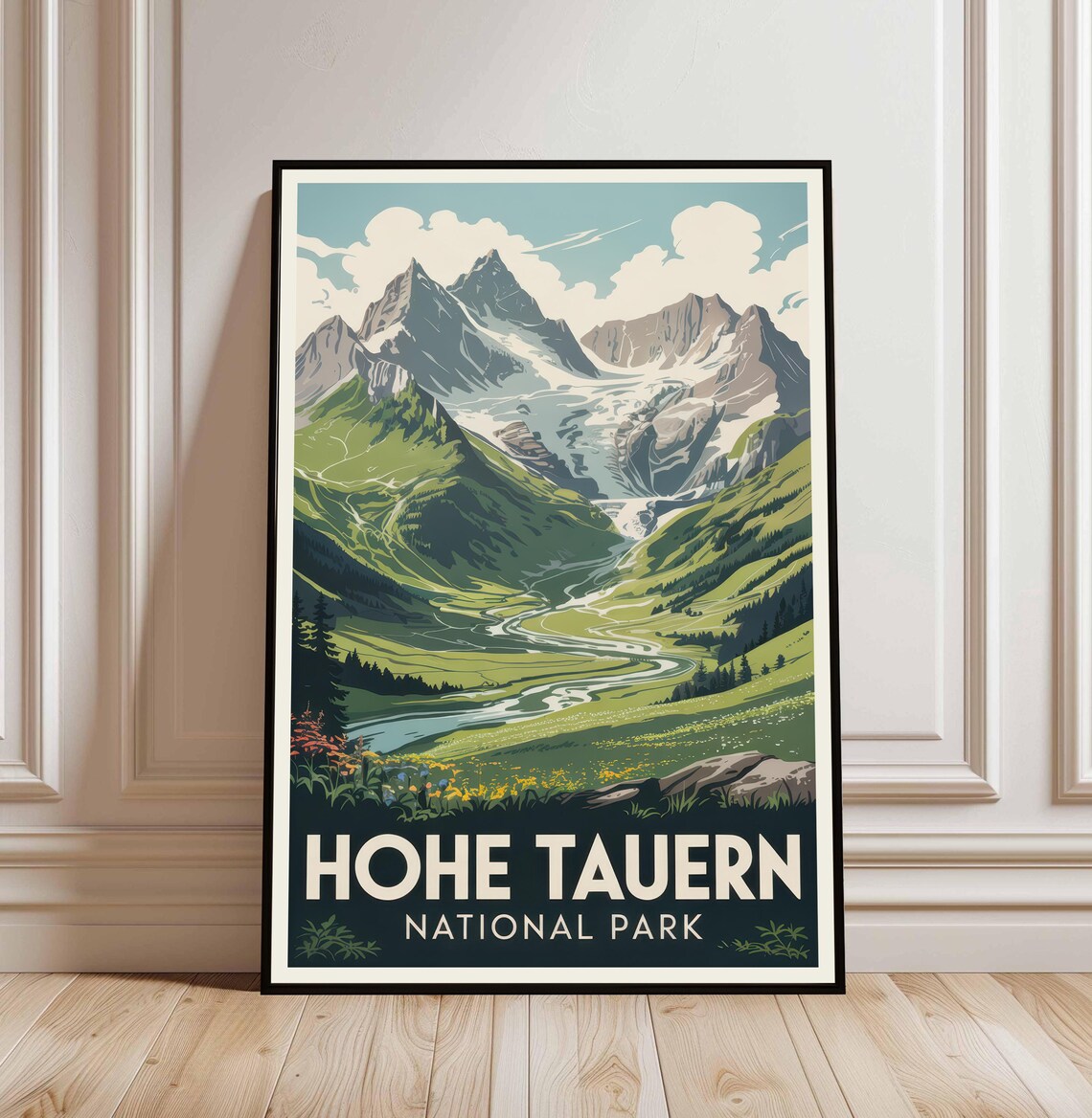 Hohe Tauern Austria National Park Vintage Travel Poster Alpine Art