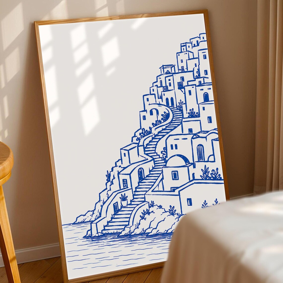 Coastal Village Mediterranean Ocean Art Print