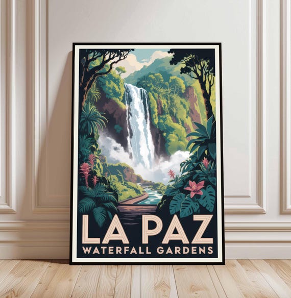 La Paz Waterfall Gardens Travel Print Wall Art Hanging Home Dcor Gift Costa Rica