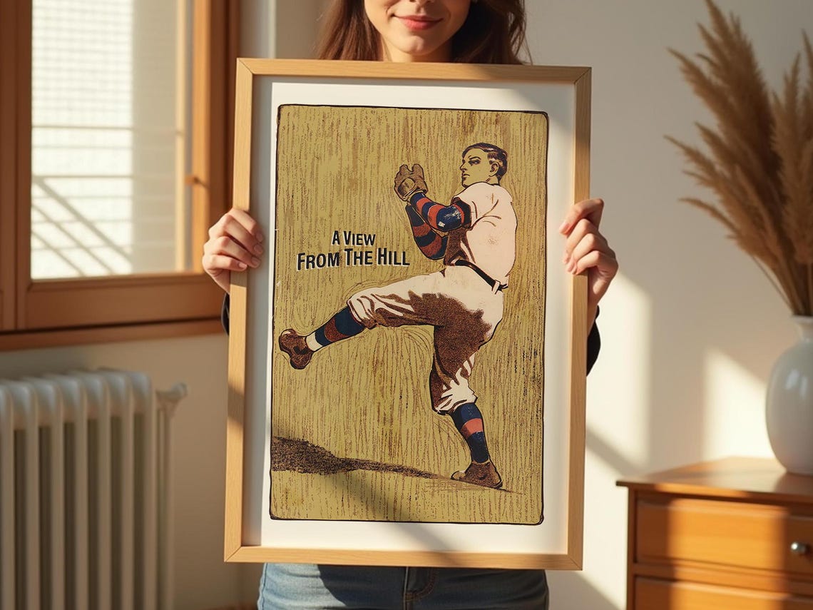 A View from the Hill Vintage Baseball Pitcher Sports Nostalgia Poster - Image 2