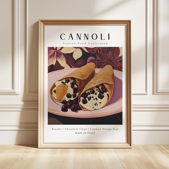 Cannoli Italian Dessert Ricotta Chocolate Food Collection Poster
