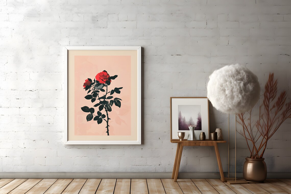 June Birth Flower Rose Botanical Art Print - Image 4