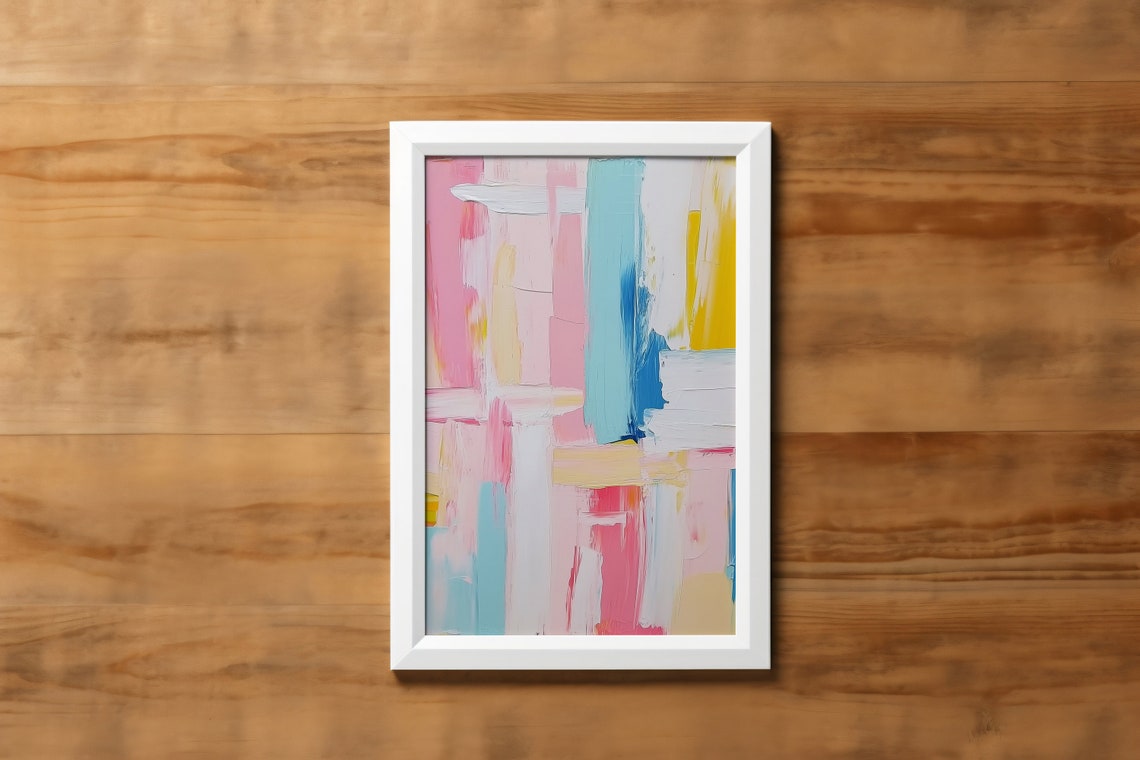Colorful Pastel Trendy Print Dorm Room Painting Acrylic Wall Art Preppy Teen Girl Poster Abstract Girly Modern Decor - Image 3