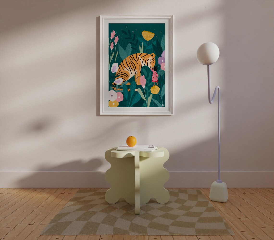 Soley and the Tiger Children, Boho Nursery Art Print - Image 3
