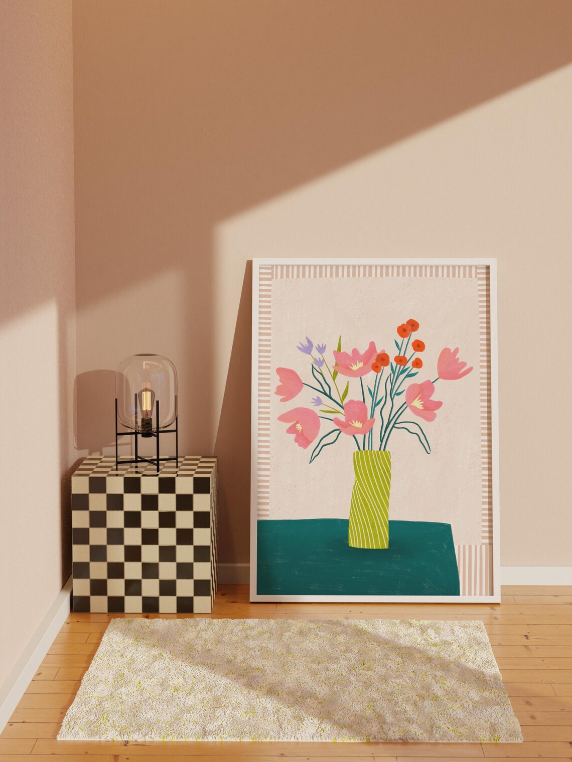 Summer Flowers Bouquet Illustration Art Print - Image 2