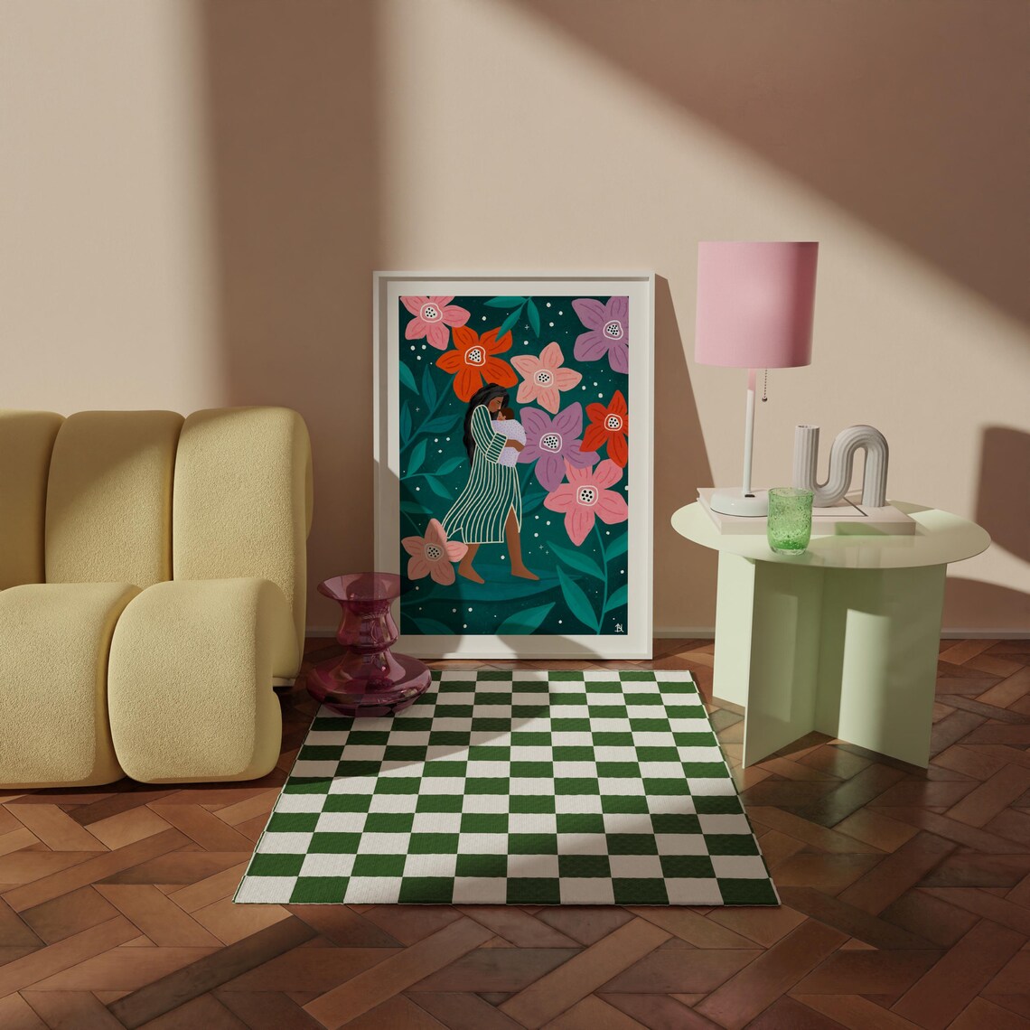 Floral Garden Motherhood Illustration Art Print - Image 3