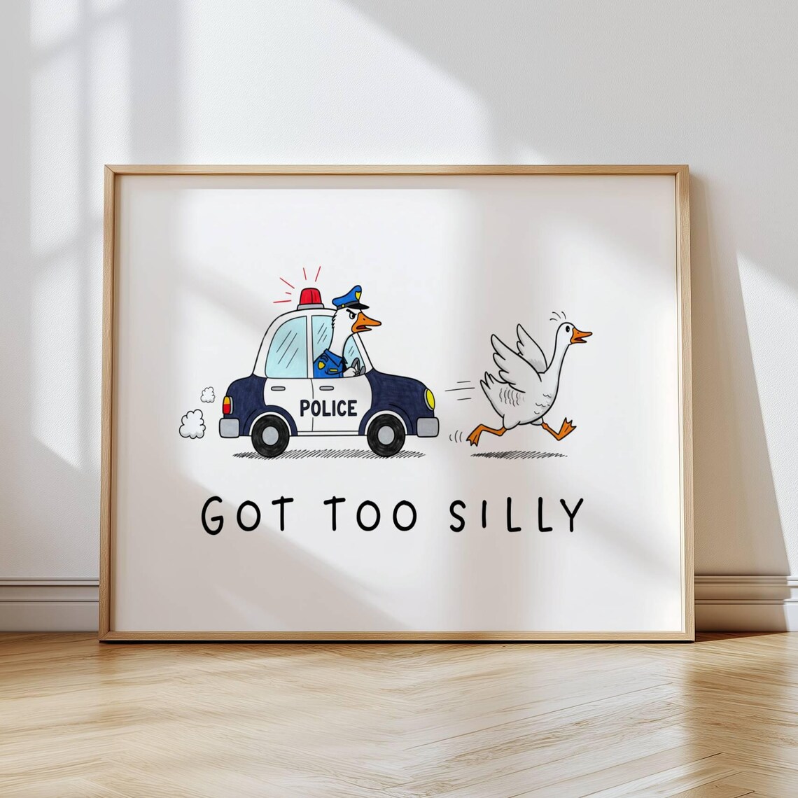 Got Too Silly Police Goose Chase Landscape Horizontal Poster