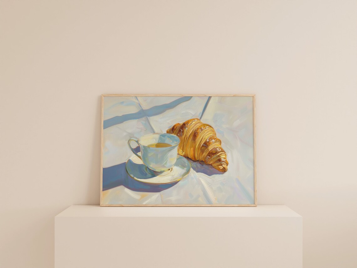 Croissant Painting Kitchen Art Print, Trendy Breakfast - Image 2