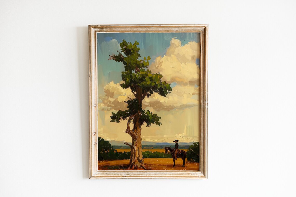 Vintage Western Cowboy Ranch House Art Print