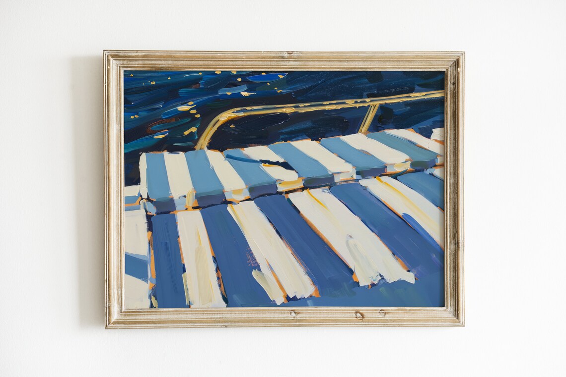 Preppy Boat Print, Coastal Aesthetic Maritime Art Print