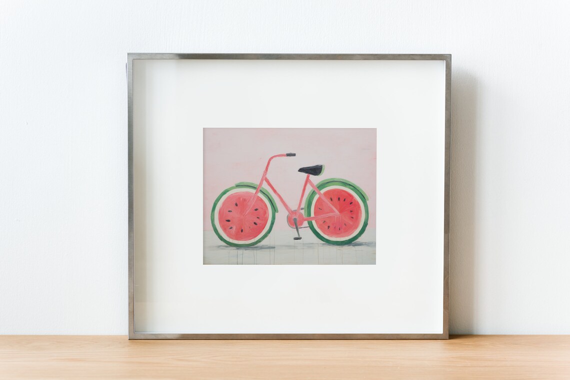Watermelon Kitchen Art Print, Retro Pink Decor - Image 3