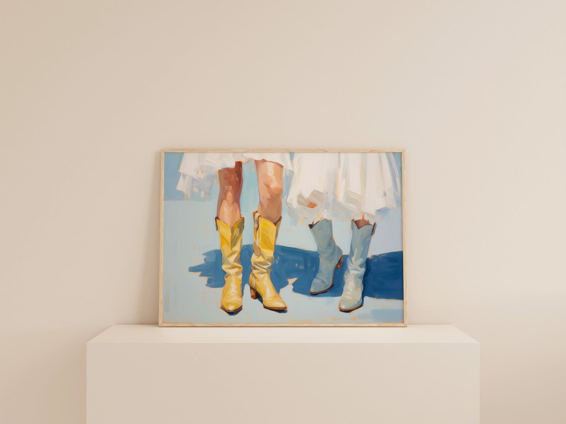 Coastal Cowgirl Print, Pastel Blue Dorm Decor - Image 2