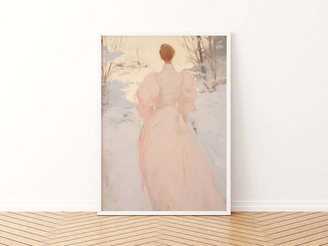 Antique Winter Painting Vintage Christmas Poster - Image 3