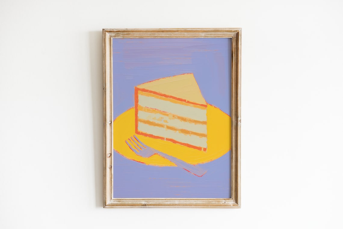 Cake Art Print, Cute Kitchen Y2K Aesthetic
