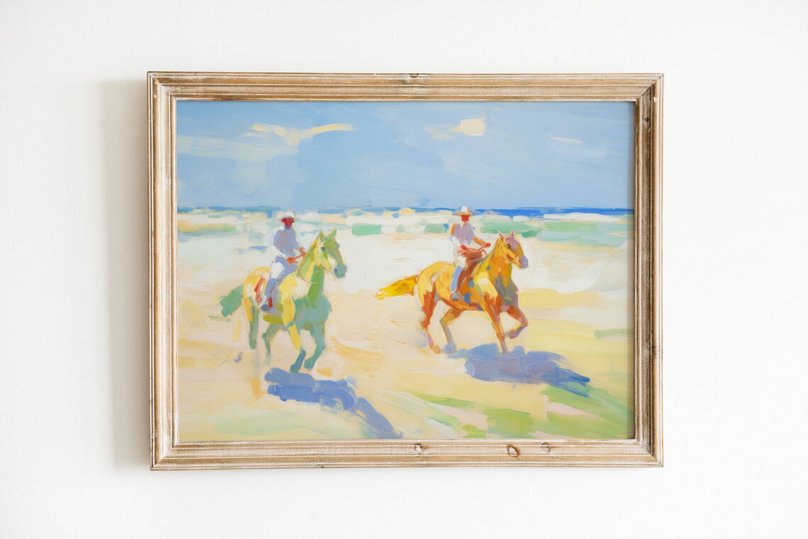 Pastel Cowboy Print, Western Equestrian Retro Art Print