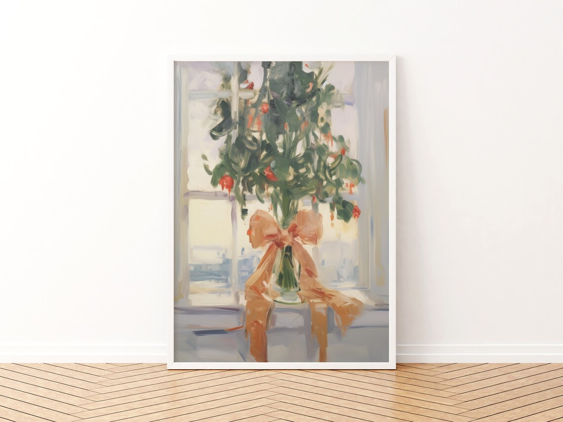 Girly Christmas Tree Art Print, Festive Holiday Decor - Image 3
