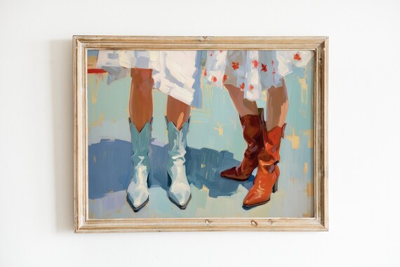 Cowgirl Boot Print, Preppy Western Wall Art