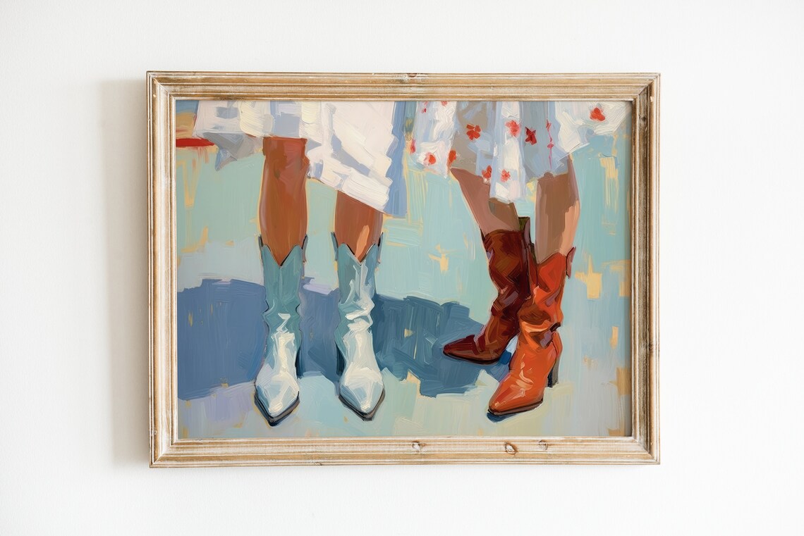 Cowgirl Boot Print, Preppy Western Wall Art