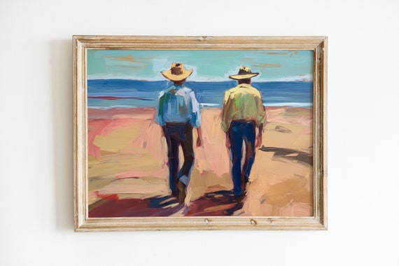 Vintage Cowboy Print, Coastal Farmhouse Art Print