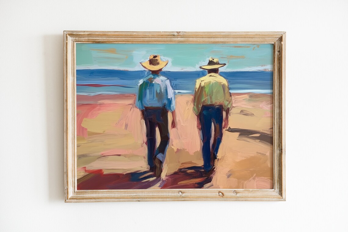 Vintage Cowboy Print, Coastal Farmhouse Art Print