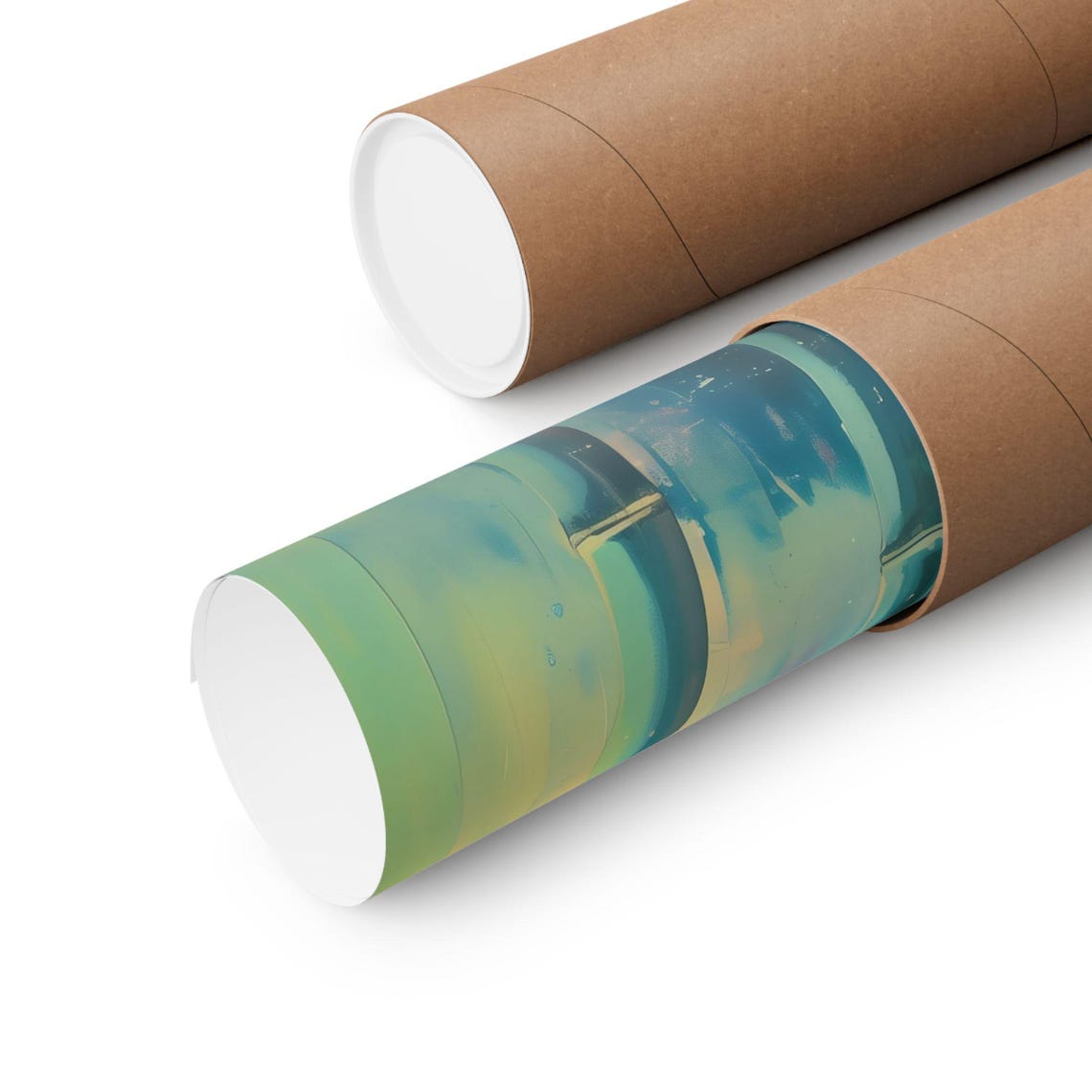 Colorful Abstract Bamboo Stalks Pink Teal Gold Gradient Poster - Image 2