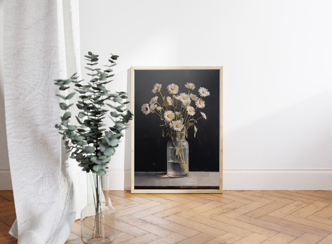 Daisy Still Life Wall Art, Minimalist Floral Print - Image 4
