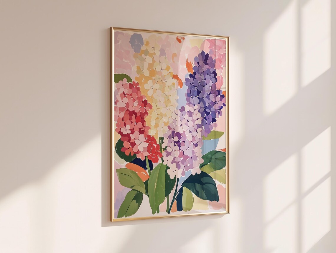 Colorful Flower Girl Bedroom Decor Art Print - Image 7