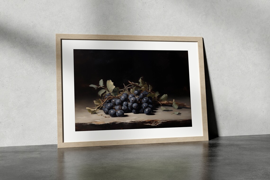 Vintage Grape Painting, Kitchen Botanical Art Print - Image 3