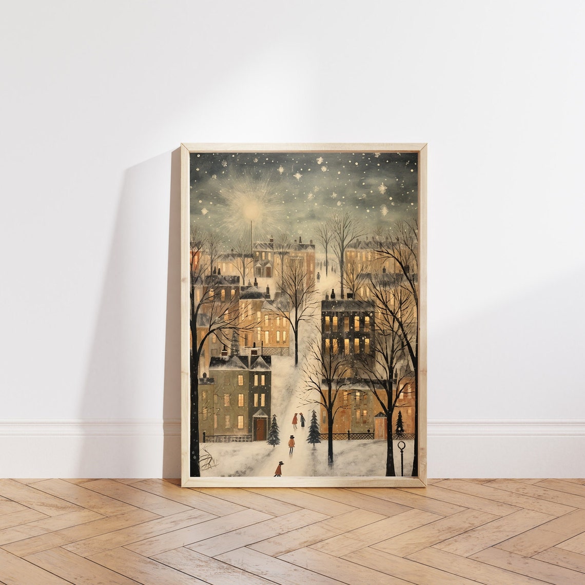 Christmas Town - Vintage Winter Art - Image 3