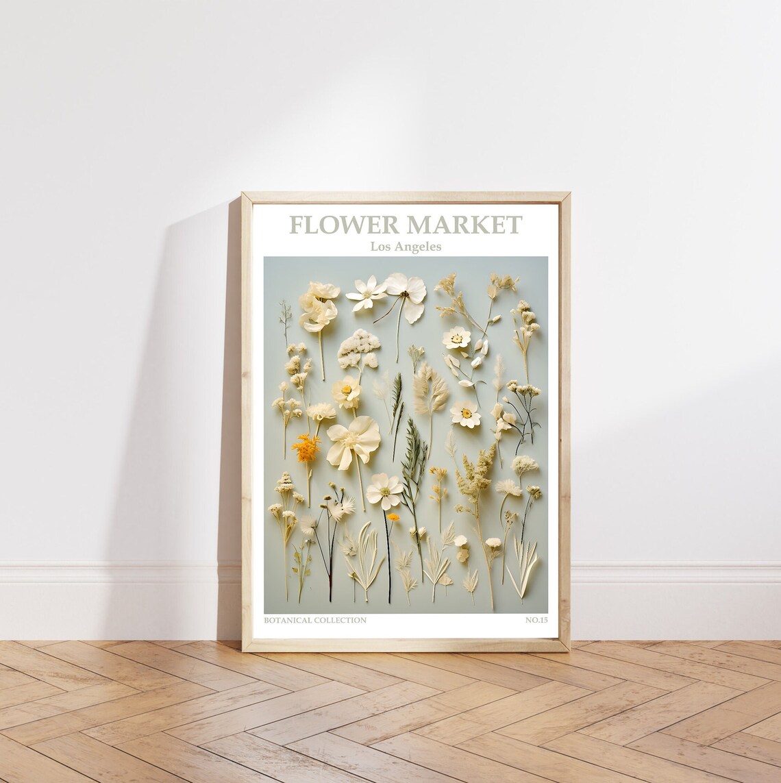 Los Angeles Flower Market Neutral Dried Wildflower Botanical Poster - Image 5