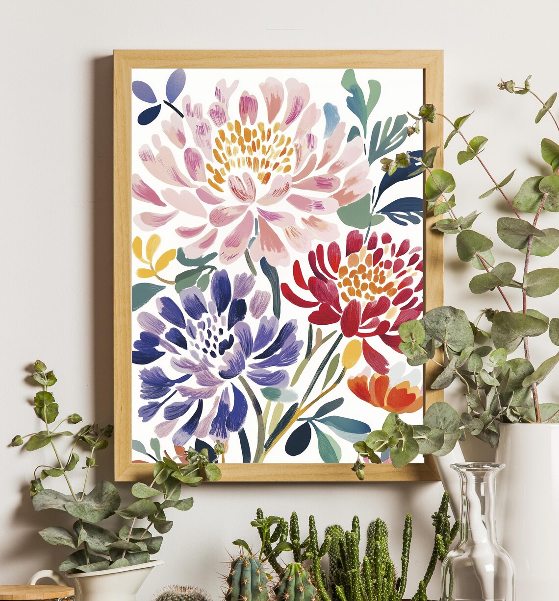 Chrysanthemums Poster, Art Deco Wall Art Print - Image 2