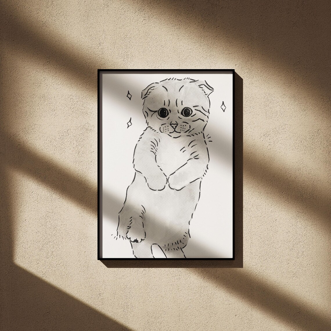 Scottish Fold Kitten Art Print, Nursery Decor