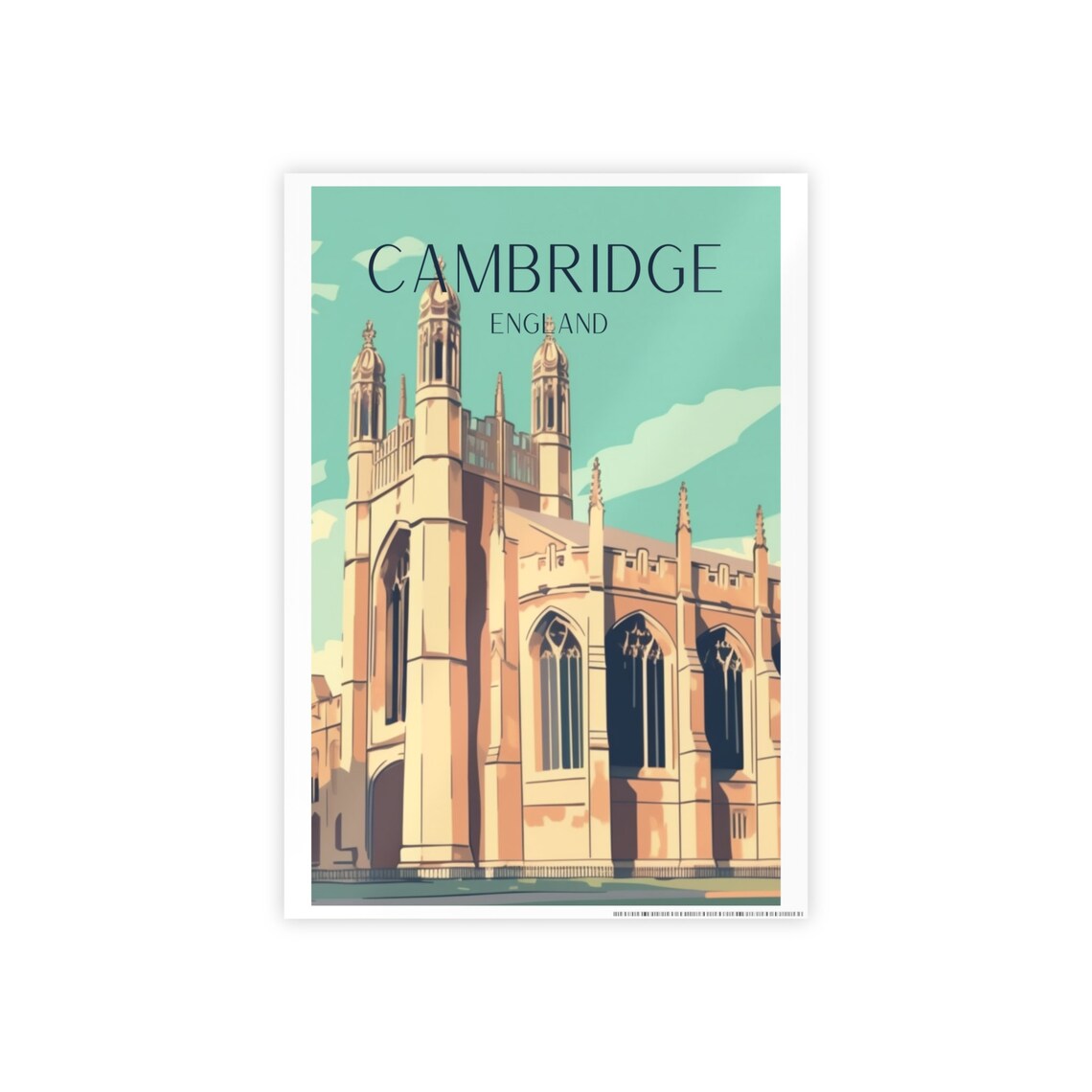 Cambridge University Travel Poster, King's College - Image 4