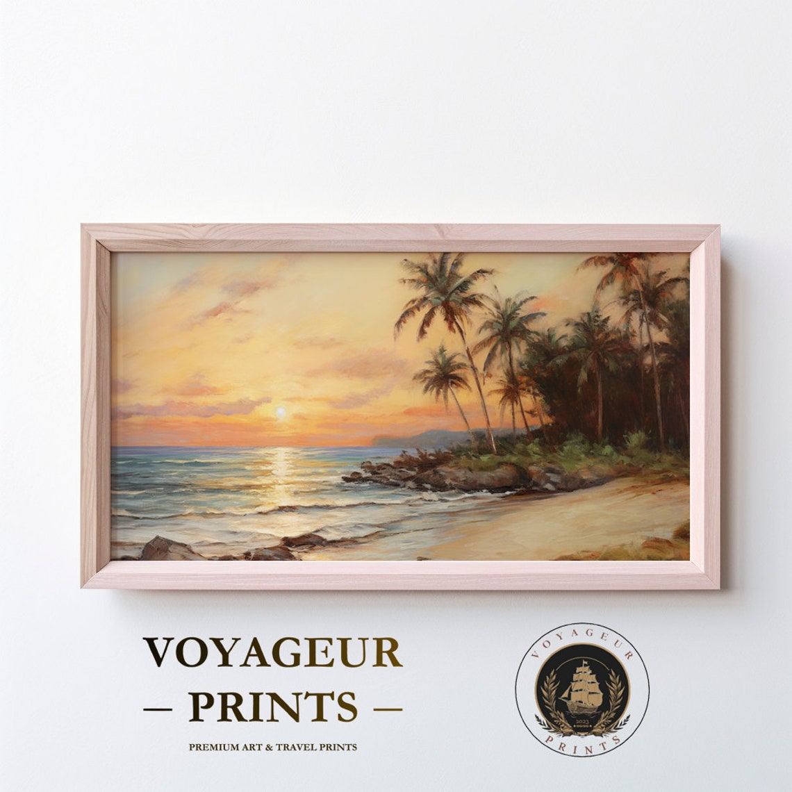 Tropical Paradise Beach Oil Painting, Wall Art - Image 6
