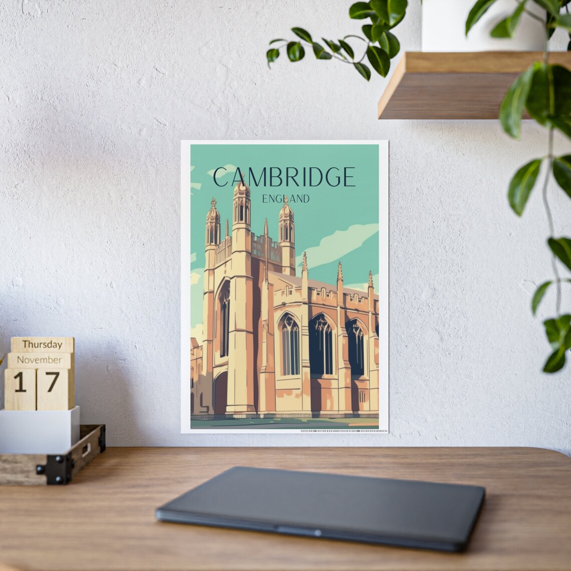 Cambridge University Travel Poster, King's College - Image 6