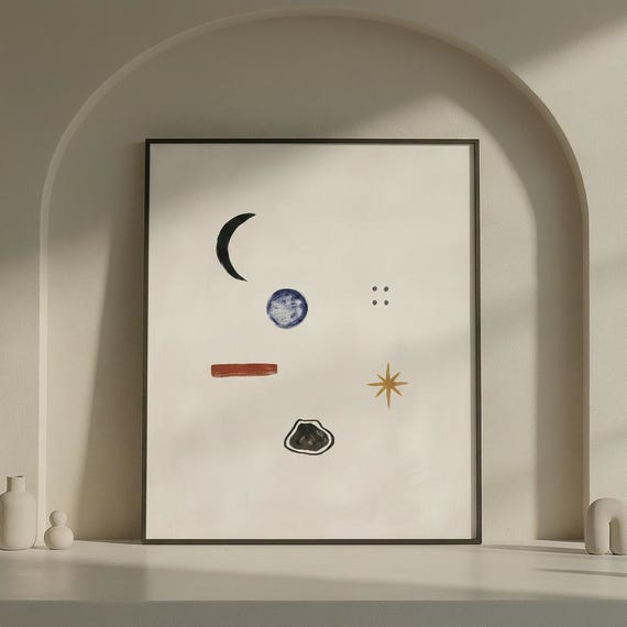 Abstract Symbol, Minimalist Geometric Art Print