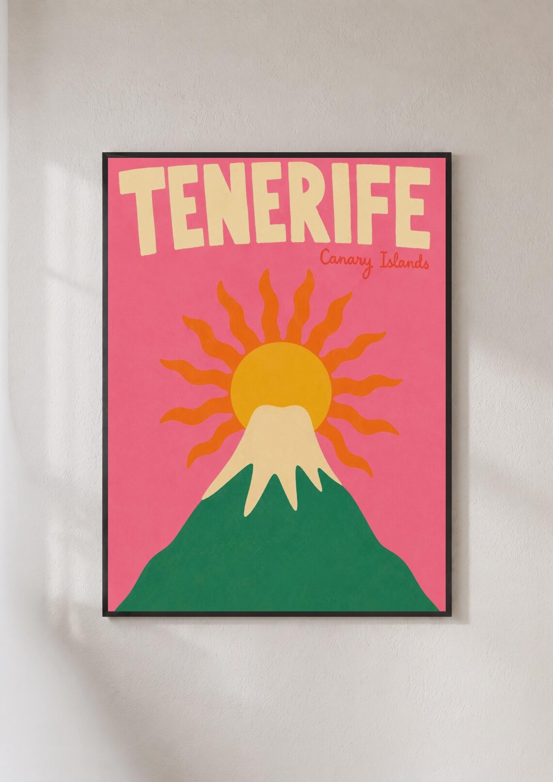 Tenerife Canary Islands Travel Poster, Teide Volcano